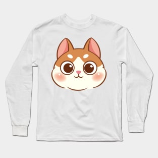 Cartoon cute cat face Long Sleeve T-Shirt